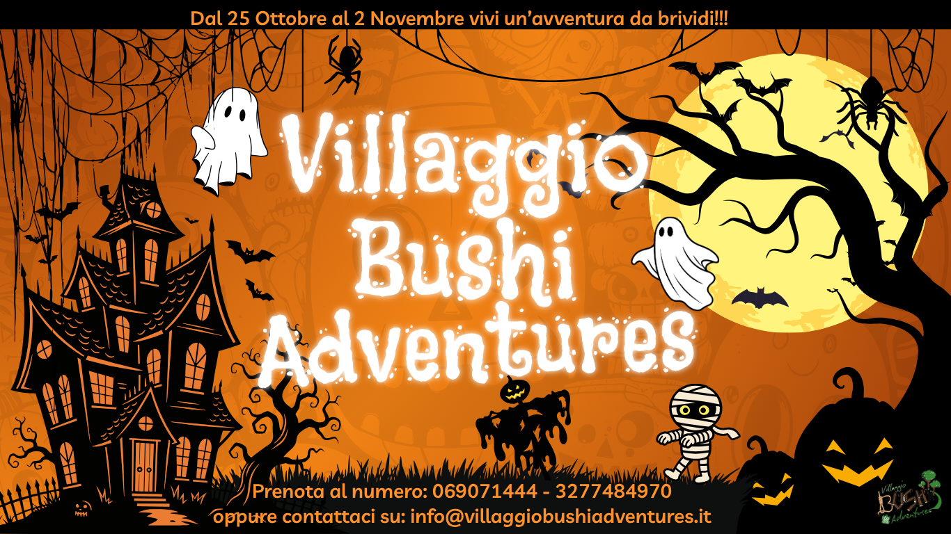 Locandina Halloween Villaggio Bushi Adventures 2025